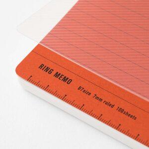 Minori Notizblock mit Spiralbindung liniert 7 mm, rot.