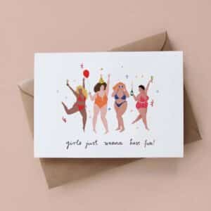 Mädels möchten einfach nur Spass haben! Faltkarte für die besten Freundinnen von der kreativen Kroatin Maja Tomljanovic.