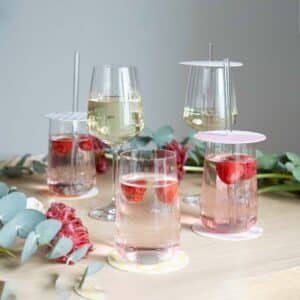 Glasuntersetzer mit Trinkhalm-Loch